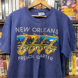 L-XL VINTAGE NEW ORLEANS FRENCH QUARTER SAXOPHONE SCREEN